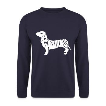 Dachshund / Dackel - Unisex Pullover - Navy - Vorne - Alina (178cm) & Michal (187cm)