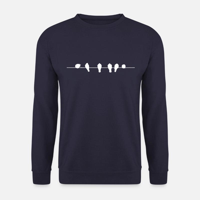 Vögel auf dem Drahtseil - Unisex Pullover - Navy