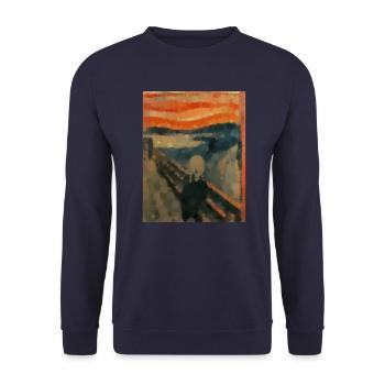 The scream - circles - Unisex Sweatshirt - navy - Front - Alina (178cm) & Michal (187cm)