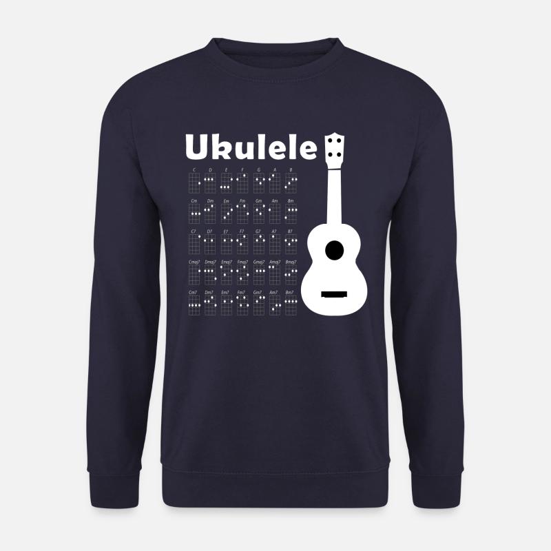 Ukulele Chords white - Unisex Pullover - Navy