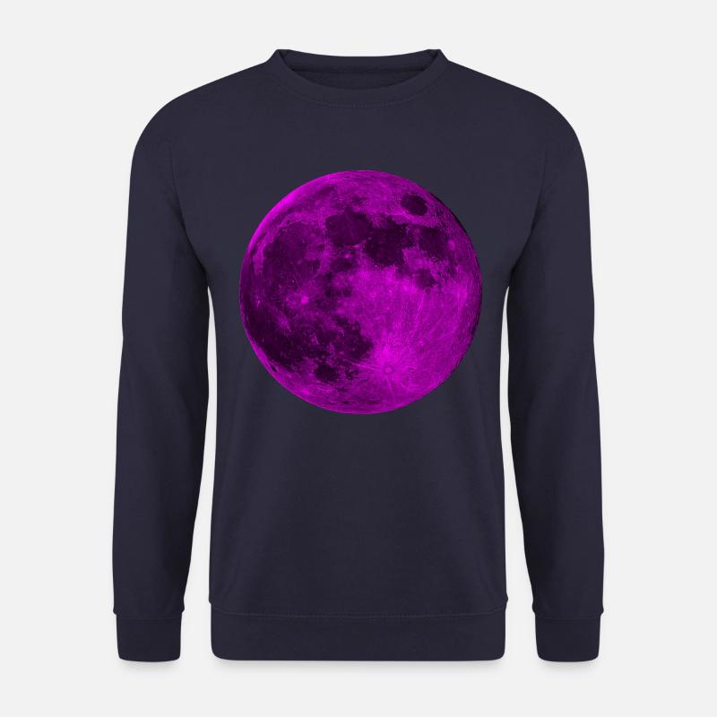 Mysteriöser Pinker Vollmond - Unisex Pullover - Navy