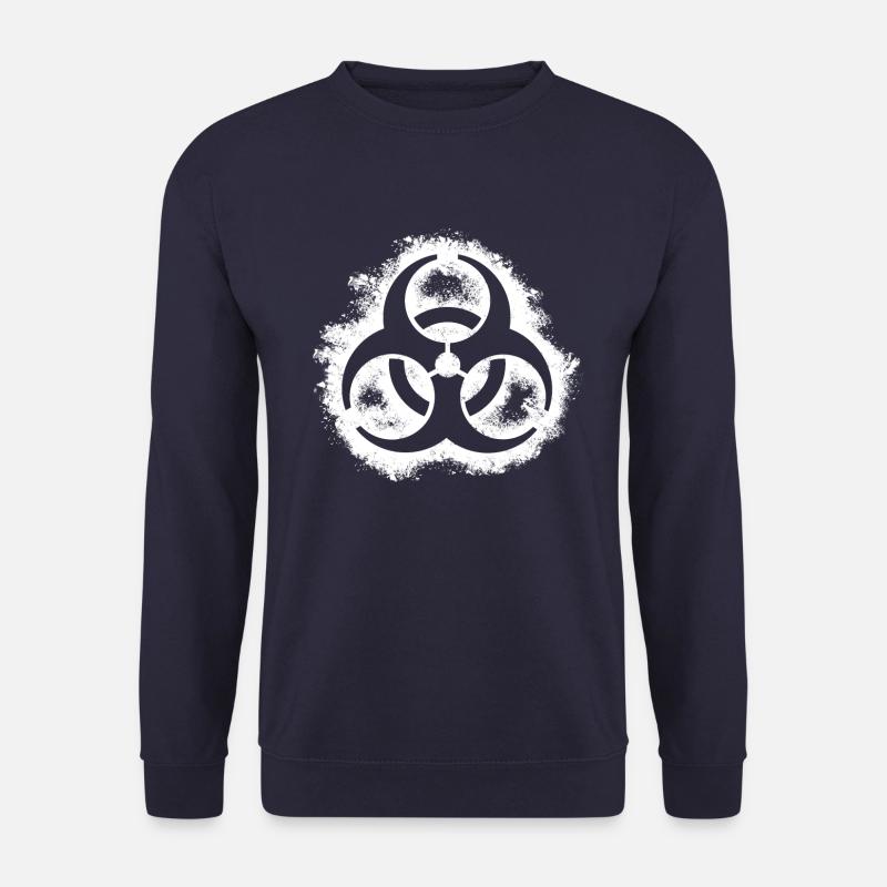 Bio Hazard Umriss weiß - Unisex Pullover - Navy