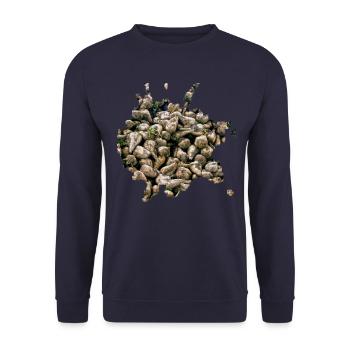 What sweetens our daily life is sugar - Unisex Sweatshirt - navy - Front - Alina (178cm) & Michal (187cm)