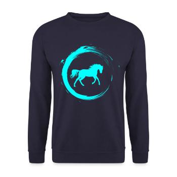 Pferde - Unisex Pullover - Navy - Vorne - Alina (178cm) & Michal (187cm)