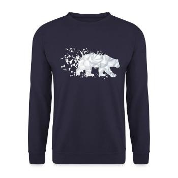 Polar bear environment climate - Unisex Sweatshirt - navy - Front - Alina (178cm) & Michal (187cm)
