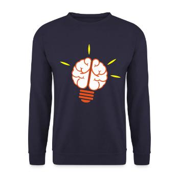 Ampoule, ampoule, lumière, cerveau - Sweat-shirt Unisexe - marine - Devant - Alina (178cm) & Michal (187cm)