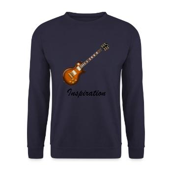 Gitarre Shirt! Geschenk Gibson Idee - Unisex Pullover - Navy - Vorne - Alina (178cm) & Michal (187cm)