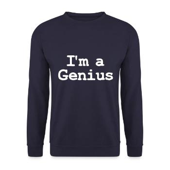 I'm a Genius - Unisex Pullover - Navy - Vorne - Alina (178cm) & Michal (187cm)