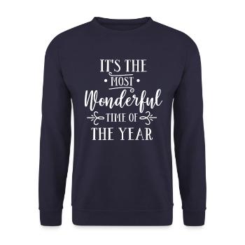 Christmas Christmas Xmas Advent Santa Gift - Unisex Sweatshirt - navy - Front - Alina (178cm) & Michal (187cm)