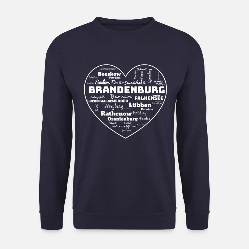 Brandenburg Herz weiss Bundesland - Unisex Pullover - Navy