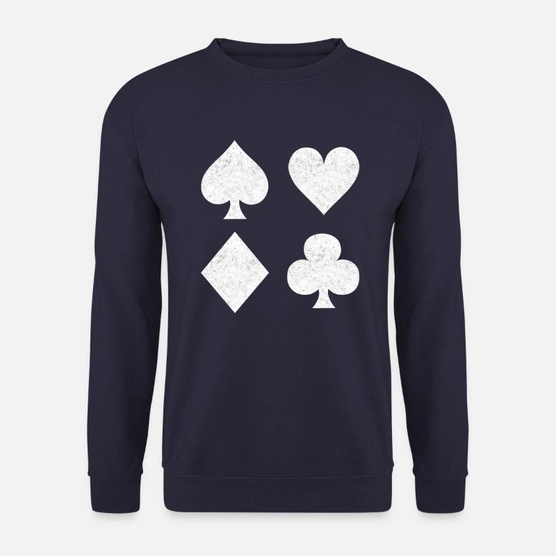 Piek Herz Karo Kreuz Kartenspiel Casino Geschenk - Unisex Pullover - Navy