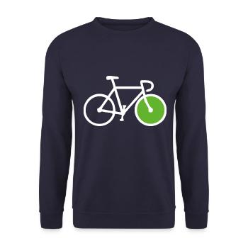 Nachhaltiges Fahrrad Rad Go Green Rennrad Geschenk - Unisex Pullover - Navy - Vorne - Alina (178cm) & Michal (187cm)