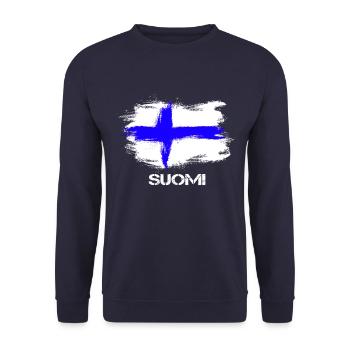 Drapeau Finlande Suomi - Sweat-shirt Unisexe - marine - Devant - Alina (178cm) & Michal (187cm)