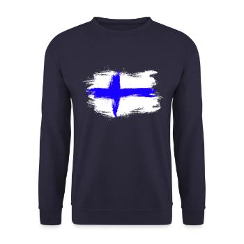 Drapeau Finlande Suomi - Sweat-shirt Unisexe - marine - Devant - Alina (178cm) & Michal (187cm)