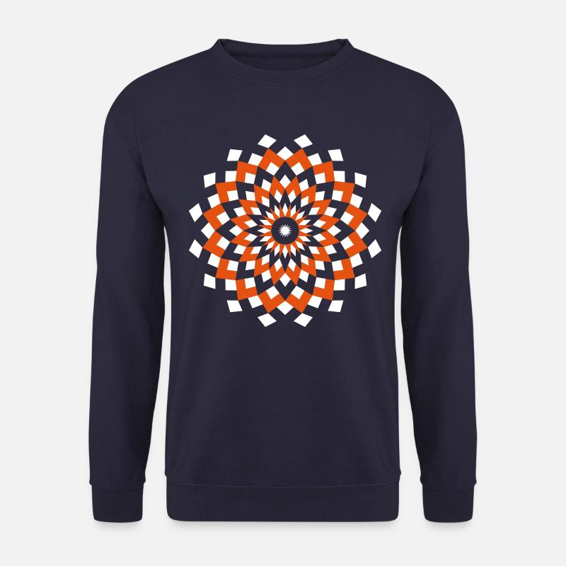 Orange weiße Diamantmandala - Unisex Pullover - Navy