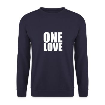 One Love - Unisex Pullover - Navy - Vorne - Alina (178cm) & Michal (187cm)