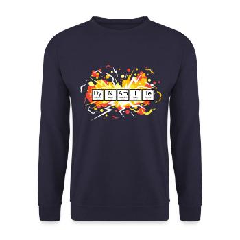 Gamer Nerd Addicted Gambling Level up Funny Dynamite - Unisex Sweatshirt - navy - Front - Alina (178cm) & Michal (187cm)