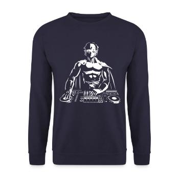 dj - Unisex Sweatshirt - navy - Front - Alina (178cm) & Michal (187cm)