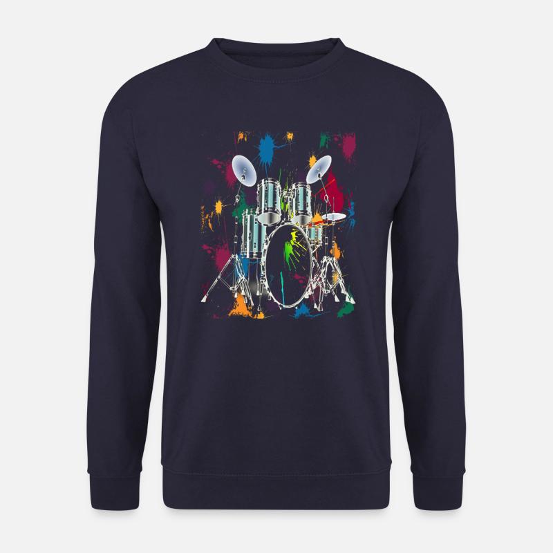 Drums Drum Set Drummer Drums Graphic Design - Unisex Sweatshirt - navy