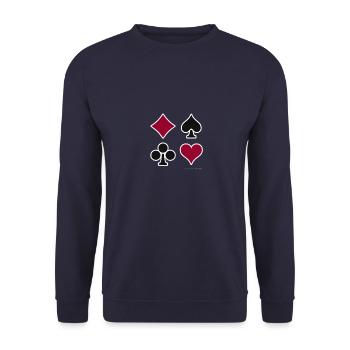 Vérifier pique coeur croix blanche - Sweat-shirt Unisexe - marine - Devant - Alina (178cm) & Michal (187cm)