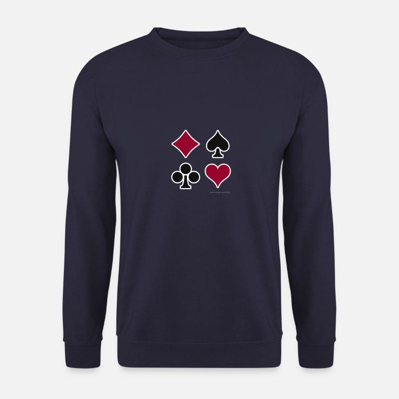 Check Spades Heart Cross White - Unisex Pullover - Navy