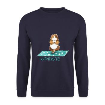Yoga Namaste Cochon d'Inde - Sweat-shirt Unisexe - marine - Devant - Alina (178cm) & Michal (187cm)