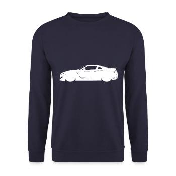 GTRdreifünf wihte - Unisex Pullover - Navy - Vorne - Alina (178cm) & Michal (187cm)
