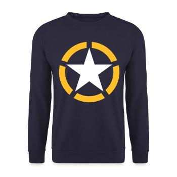 AVM STAR WHITE YELLOW 5 CUT v002 - Unisex Sweatshirt - navy - Front - Alina (178cm) & Michal (187cm)