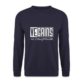 Vegan veganism animal protection fitness muscles pumps - Unisex Sweatshirt - navy - Front - Alina (178cm) & Michal (187cm)