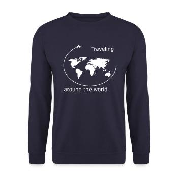 Traveling around the world - Unisex Pullover - Navy - Vorne - Alina (178cm) & Michal (187cm)