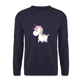 Licorne, Licorne, Amour, Noël, Vie, Monde, - Sweat-shirt Unisexe - marine - Devant - Alina (178cm) & Michal (187cm)