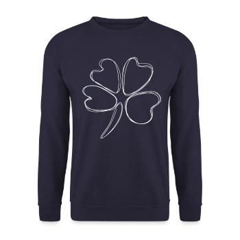 Trèfle à quatre feuilles - Sweat-shirt Unisexe - marine - Devant - Alina (178cm) & Michal (187cm)