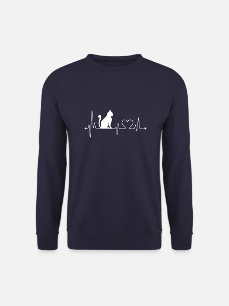 Cat Shirt • Herzschlag Katze • Geschenk - Unisex Pullover - Navy