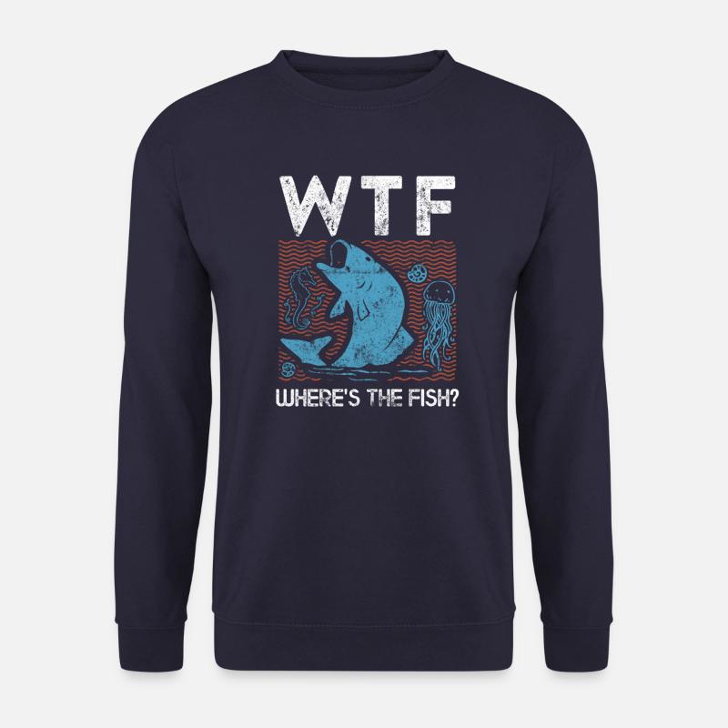 wo ist der fisch - Unisex Pullover - Navy