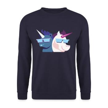Équipe de bandes dessinées Licorne - Sweat-shirt Unisexe - marine - Devant - Alina (178cm) & Michal (187cm)