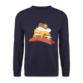sloth chill sleep tired - Unisex Sweatshirt - navy - Front - Alina (178cm) & Michal (187cm)