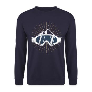 Winter sports ski snowboard goggles - Unisex Sweatshirt - navy - Front - Alina (178cm) & Michal (187cm)