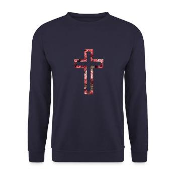 Croix de fleurs - Sweat-shirt Unisexe - marine - Devant - Alina (178cm) & Michal (187cm)