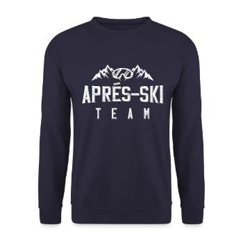 apres ski team mountains - Unisex Sweatshirt - navy - Front - Alina (178cm) & Michal (187cm)