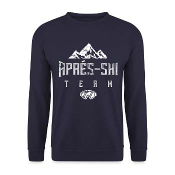 apres ski party team - Unisex Pullover - Navy - Vorne - Alina (178cm) & Michal (187cm)