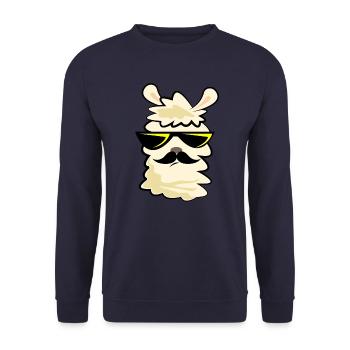 Lama Boss - Unisex Pullover - Navy - Vorne - Alina (178cm) & Michal (187cm)