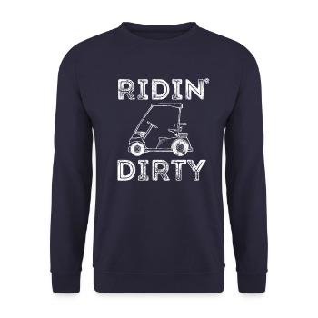 Golf caddy funny - Unisex Sweatshirt - navy - Front - Alina (178cm) & Michal (187cm)