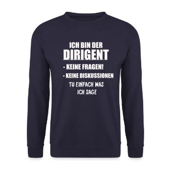 ICH BIN DER DIRIGENT - Unisex Pullover - Navy - Vorne - Alina (178cm) & Michal (187cm)