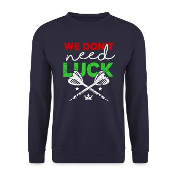 Darts say good luck darts - Unisex Sweatshirt - navy - Front - Alina (178cm) & Michal (187cm)
