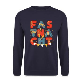 Fastnacht Party Shirt - Unisex Pullover - Navy - Vorne - Alina (178cm) & Michal (187cm)