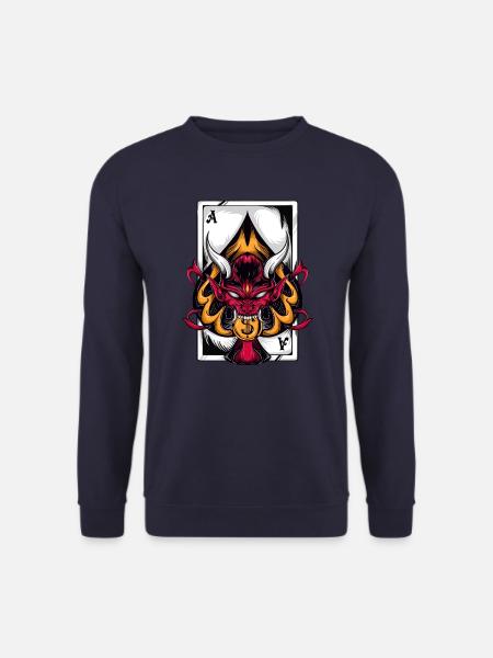 Poker Teufel Pokern Pokerkarte Casino Ass Satan - Unisex Pullover - Navy