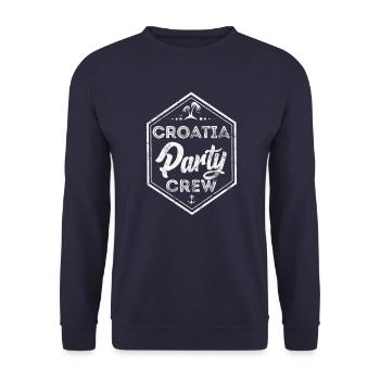 kroatien party crew - Unisex Pullover - Navy - Vorne - Alina (178cm) & Michal (187cm)