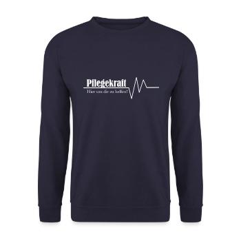 Pflegekraft - Unisex Pullover - Navy - Vorne - Alina (178cm) & Michal (187cm)