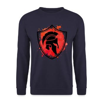 casque spartiate écusson spartiate - Sweat-shirt Unisexe - marine - Devant - Alina (178cm) & Michal (187cm)