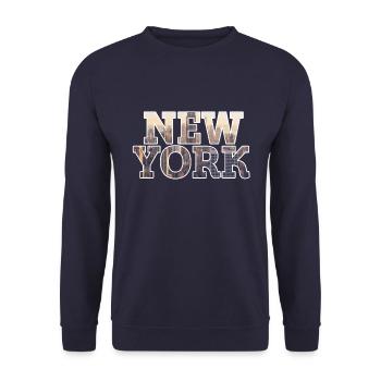 New York - Unisex Sweatshirt - navy - Front - Alina (178cm) & Michal (187cm)